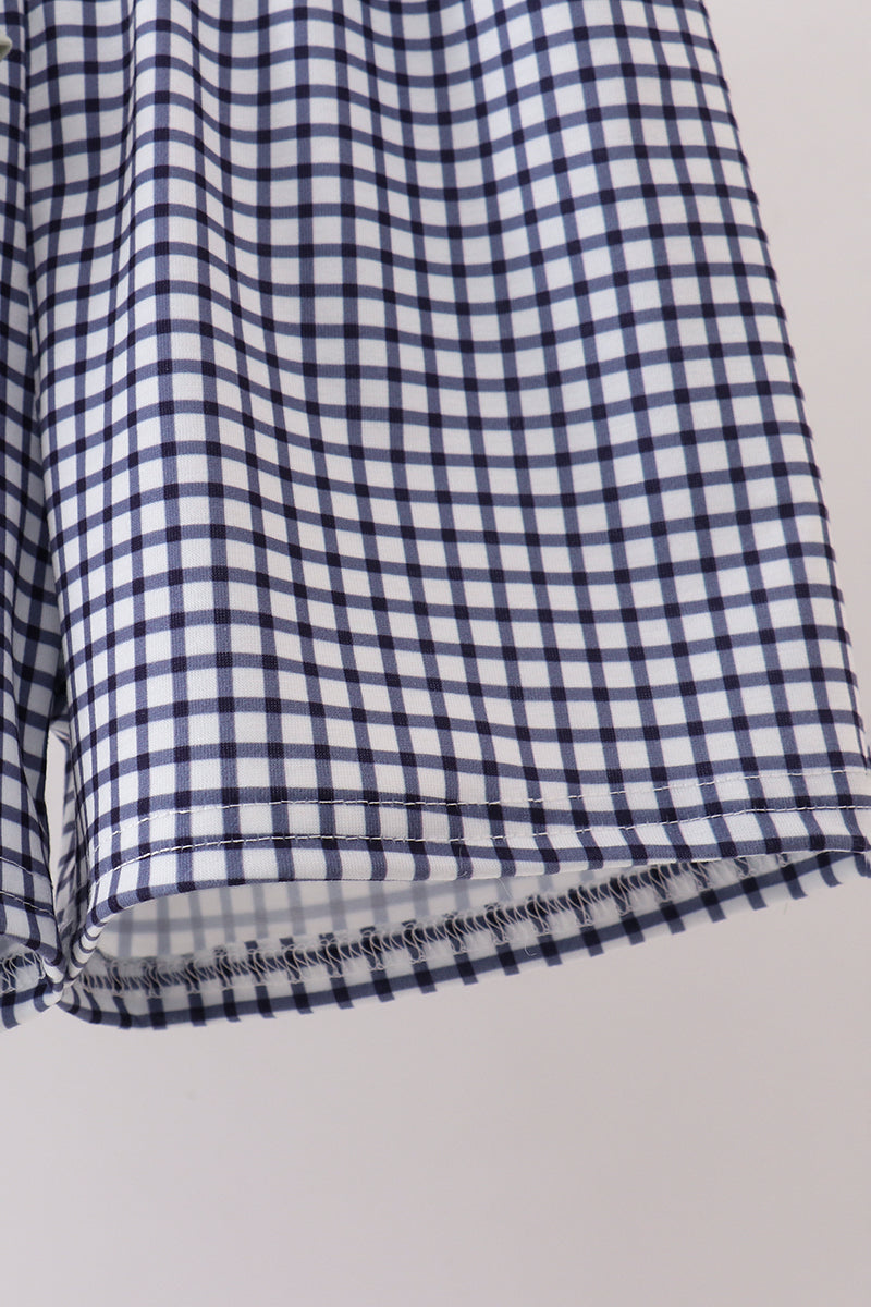 Green farm animal embroidery shorts set